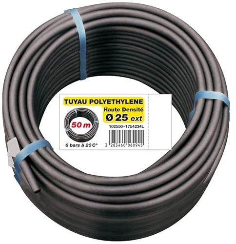 Jardibric - Tuyau d’Arrosage Enterré PEHD Ø 25 mm - Couronne 50 m - Pression 6 Bars pour Réseau d’Irrigation