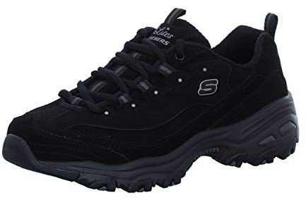 Skechers Women's D'lites-play on, Black, 10