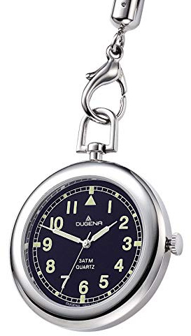 Dugena Taschenuhr Lepine, analog, klassisch, Quarz, Edelstahl, für Damen und Herren