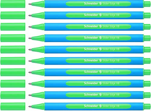 Schneider 152204 Slider Edge XB Kugelschreiber (Strichstärke: XB, dokumentenecht, Dreikant-Stift) 10er Pack,,grün