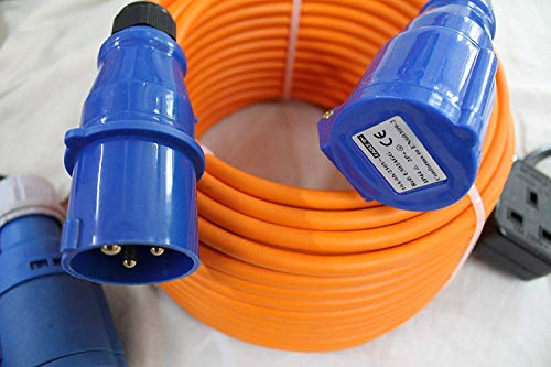 16 A High Current 25m Extension Lead with Orange 1.5mm Cable