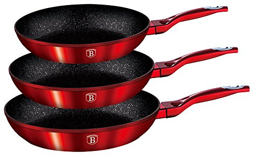 Berlinger Haus Set Pfanne 3 UDS. Burgundy Metallic Touch Line