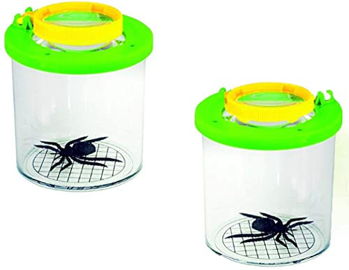 2 Stück 2fach 3,5fach vergrößernde Becherlupe Lupendose mit Lupenheft