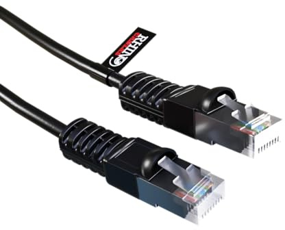 rhinocables FTP Cat5e RJ45 Cable – Shielded Snagless LAN Lead with LSZH Jacket for Indoor & Outdoor Networking | High-Performance 350MHz Gig Cable for Internet, Computers & Smart Devices (Black, 5m) | Shielded Snagless LAN Lead with LSZH Jacket for Indoor & Outdoor Networking