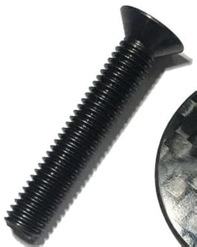 2er Pack M6 x 35mm Titan Schraube Senkkopf DIN 7991, Grade 5 Titanium Bolt für Fahrrad Aheadkappe Steuersatz, Ultraleicht & Hochfest, Schwarz/Natur