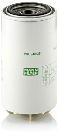 MANN-FILTER WK 940/36 x Kraftstofffilter - für Lkw + Busse | Für LKW, Busse, Schutz des Kraftstoffsystems, Injektorschutz, Zuverlässige Kraftstoffversorgung, Echte OE-Technologie