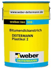 weber.tec 905 - Bitumendickanstrich, Bitumen, Bitumenanstrich 10L - schwarz, sehr gute Haftung wasserundurchlässig hohe Witterungsbeständigkeit