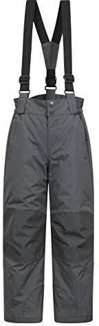 Mountain Warehouse Raptor Kids Snow Pants Boys & Girls | Elasticated Waist Snowproof Ski Trousers, Detachable Braces & Knee Pads for Durability, For Winter, Holidays & Snowboarding