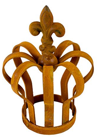 Unbekannt Metallkrone Lilie Shabby Landhaus ca. 14 x 9,5 cm rost Antik Gartenkrone Rostkrone