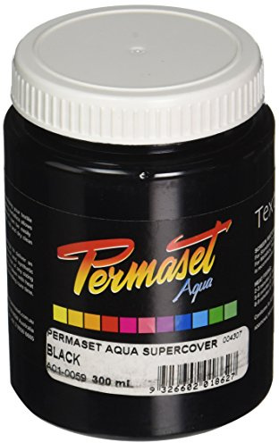 Permaset Aqua - Tinta para serigrafía textil (300 ml, ecológico, tinta negra)