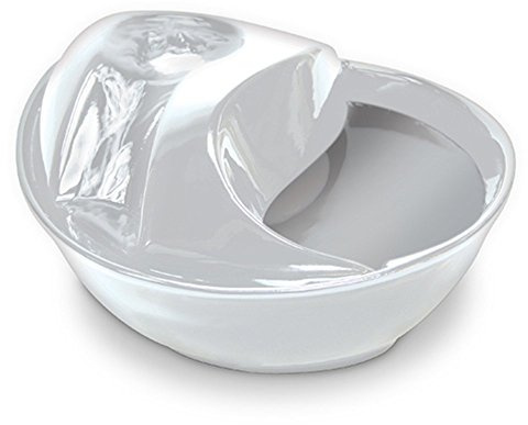 Pioneer Pet Raindrop Ceramic Drinking Fountain for Pets, White