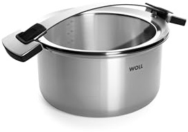 WOLL – Concept PRO Kochtopf Ø 24 cm Edelstahl mit Deckel, 13,5 cm hoch, 6,0 l – Induktion – für alle Herdarten – backofenfest bis 220 °C – silber
