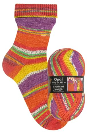 OPAL Hundertwasser Werk 637A - Wartende Häuser - 75% Wolle/25% Polyamid - Sockengarn 4fach