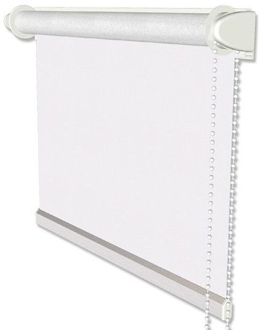 Interdeco Verdunkelungsrollos/Thermo-Rollo Weiß BxH 113,5 x 175 cm ohne Bohren (Klemmfix-Rollo), Seitenzugrollo mit Silberbeschichtung