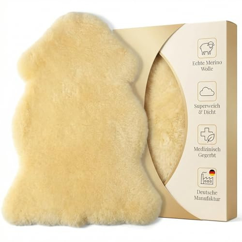 Premium Lammfell ca. 80 cm – Echt Merino Lammfell Naturform