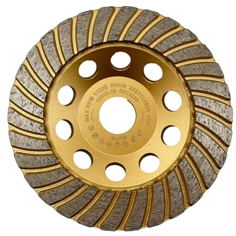 EDW Fächer Diamant-Schleiftopf 125 mm Bohrung 22,2 mm Schleifteller für Stein Naturstein Granit Beton, Grob