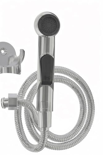 Muslim Hand held Spray shattaf Shower Head Toilet Bidet with Anti Twist Hose and wall Bracket UK NEW Chrome