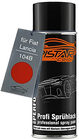 TRISTARcolor Vernice per auto Bomboletta spray per Fiat/Lancia 104B Arancio Gustoso/Calypso Orange Bomboletta a spruzzo di vernice di base da 400ml