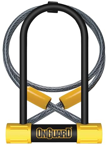 OnGuard Bulldog Medium DT Bike U-Lock – 11–13 mm Hardened Steel Shackle (90 × 175 mm) – X2P Double Bolt Lock, Z-Cylinder Core, 4 ft Cable, 5 Laser-Cut Keys & Mount Bracket