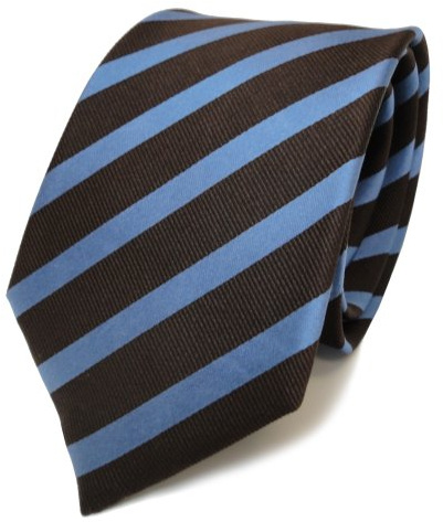 TigerTie Designer Seidenkrawatte in gestreift - Clubstreifen - Krawattenbreite 8 cm