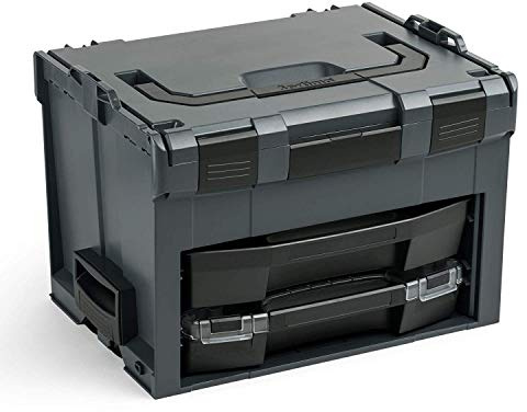 Bosch Sortimo LS-Boxx 306 Werkzeugkoffer Set in Anthrazit | mit i-Boxx 72 schwarz bestückt mit Insetboxen Set B3 und LS-Schublade 72 schwarz leer