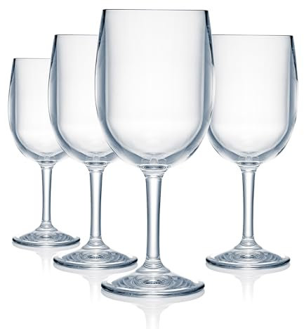 Strahl Design+Vaso de vino clásico grande de policarbonato contemporáneo, 384 ml, caja de 12 copas de vino