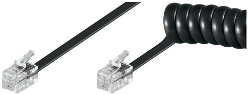 Wentronic 4P4C Telefonhörer-Spiralkabel (2x Modularstecker RJ10) 2 m schwarz