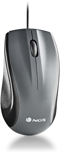 NGS MIST - Optische Maus von 1000dpi und USB Cable, Computer- oder Laptop-Maus mit 2 Tasten, Plug&Play, für Links- und Rechtshänder, Schwarz