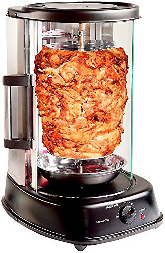 Rosenstein & Söhne Dönergrill: Geschlossener Döner- und Schaschlik-Grill DSG-300, 1.500 Watt (Dönergrill für Zuhause, Elektro, Grillspiesse)