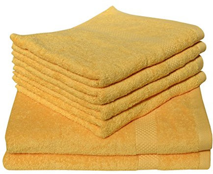 Dyckhoff Bio Gästetuch Planet Walk-Frottier gelb Größe 30x50 cm