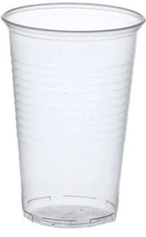 Trinkbecher, PP 0,4 l Ø 9,5 cm 12,2 cm transparent mit Schaumrand. EinwegTrinkbecher, PP. Menge: 1600 St