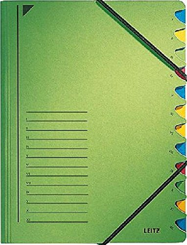 LEITZ Ordnungsmappe/3912-00-55, grün, 12-teilig, 245x320mm für A4