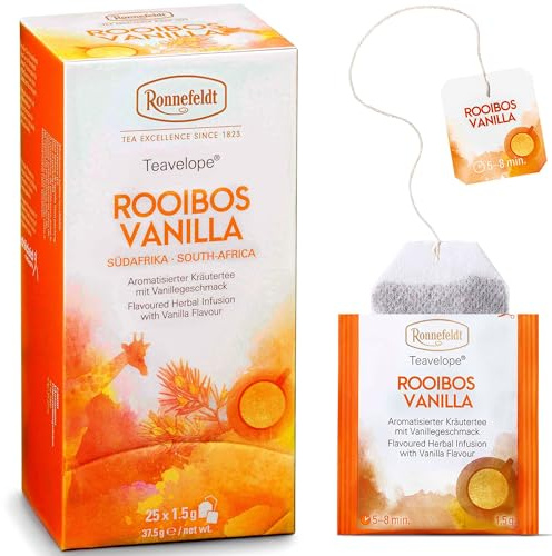 Ronnefeldt Teavelope Rooibos Vanilla - Kräutertee mit Vanillegeschmack, 25 Teebeutel, 37,5 g