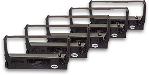 vhbw 5x Farbband Schriftband kompatibel mit Epson M 280, M 270, M 280 Serie, M 280 A, M 280 V, M 267 Nadeldrucker, Bondrucker - Schwarz