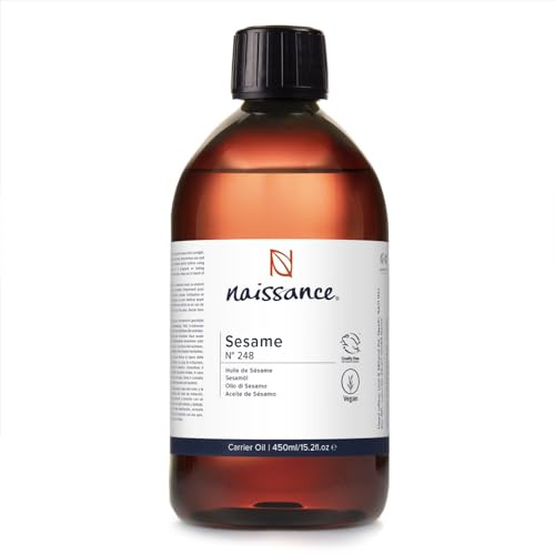 Naissance Sesamöl (No. 248) - 450ml - Natürlich, Kaltgepresst, Raffiniert - für Haut, Gesicht, Bart, Nägel, Haare, Körper, Massage, Aromatherapie, Kosmetik