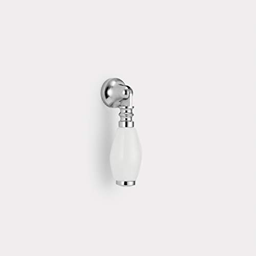 Pushka Home LTD White Ceramic Chrome Fixing Porcelain Cupboard Furniture Drop Pull