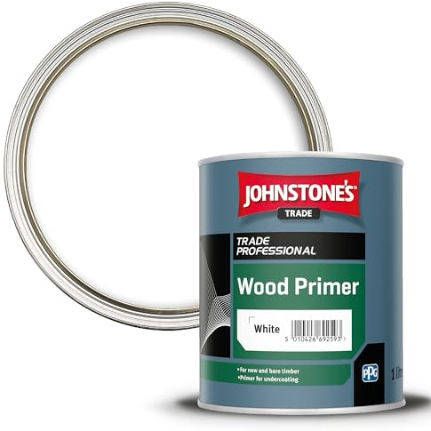 Johnstones Wood Primer White 1 litres | Primer for Interior & Exterior Wood, Excellent Adhesion, Ideal Foundation for Undercoat & Topcoat, Easy to Apply