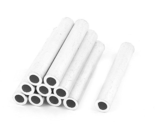 sourcing map 10 Stück Aluminiumrohr Inline Gerade Rohrverbindungen 60mm Länge