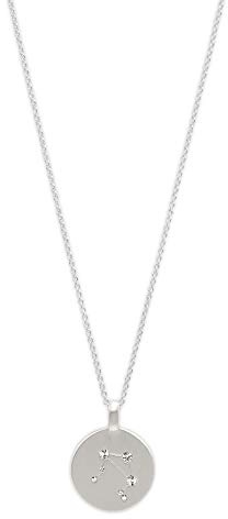 PILGRIM Jewelry Halskette mit Sternzeichen und Kristall (Versilbert - Waage Sternzeichen)