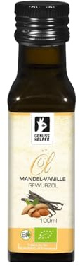 Bremer Gewürzhandel Mandel Vanille Gewürzöl BIO, kaltgepresst, Mandelöl mit Bourbon Vanille verfeinert, für Süßspeisen und Desserts, 100ml