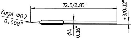 ERSA Dauerlötspitze gerade bleistiftspitz 0,2 mm 0212SDLF
