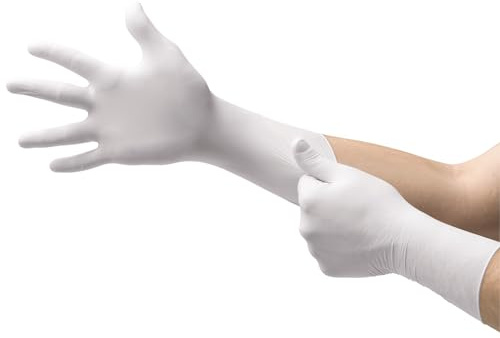 Ansell TouchNTuff 83-300 Guanto in Poliisoprene, Protezione Contro le Sostanze Chimiche e Liquide, Bianco, Taglia 7.5 (20 Paia)