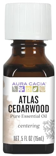 Aura Cacia Atlas Cedarwood Essential Oil, 0.5 Fluid Ounce, Packaging May Vary