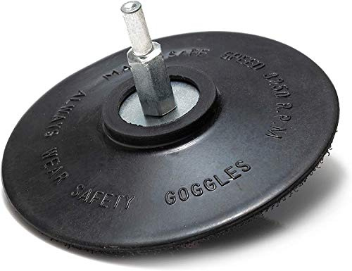 Glass Polish 4.5 inch (115mm) Rubber Backing Pad for Drill - Hook and Loop Grip - GP12735