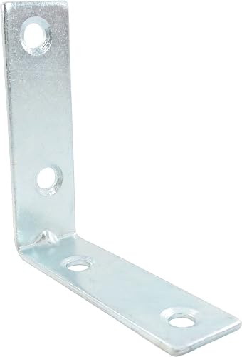 Bulk Hardware BH00026 Paquet de 20 Équerres d'angle plaquées 50 mm Zinc Brillant