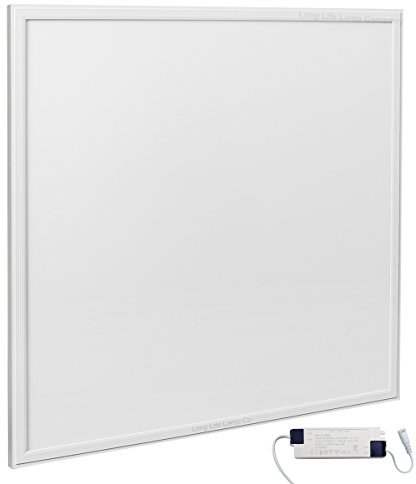 Long Life Lamp Company 48W Cool White LED Ceiling Panel WhiteTrim Flat Tile Panel Downlight 6500k Super Bright 600 x 600