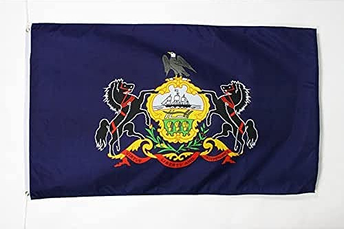 AZ FLAG - Drapeau Pennsylvanie - 150x90 cm - Polyester léger - Drapeau Etat Américain - Usa - Etats-Unis Avec Oeillets Métalliques Intégrés - 80g