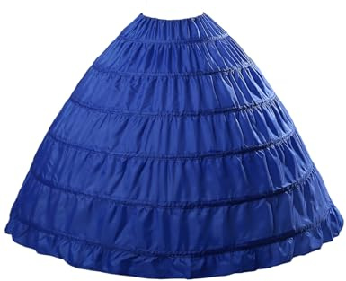 MISSYDRESS Full A-line 6 Hoops Floor-length Bridal Dress Gown Slip Petticoat Royal Blue
