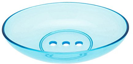 Frandis 196022 Porte-Savon à Poser Plastique Translucide/Turquoise 14 x 10,5 x 2,5 cm