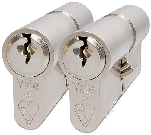 Yale KM4045-NP-KA - KM Superior 1 Star Euro Cylinder Lock - Keyed Alike - 40/45 (95mm) / 40:10:45 - Nickel Finish - High Security - 2 Cylinders